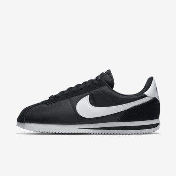 Nike Cortez Basic Nylon - Férfi Utcai Cipő - Fekete/Metal Titán/Fehér